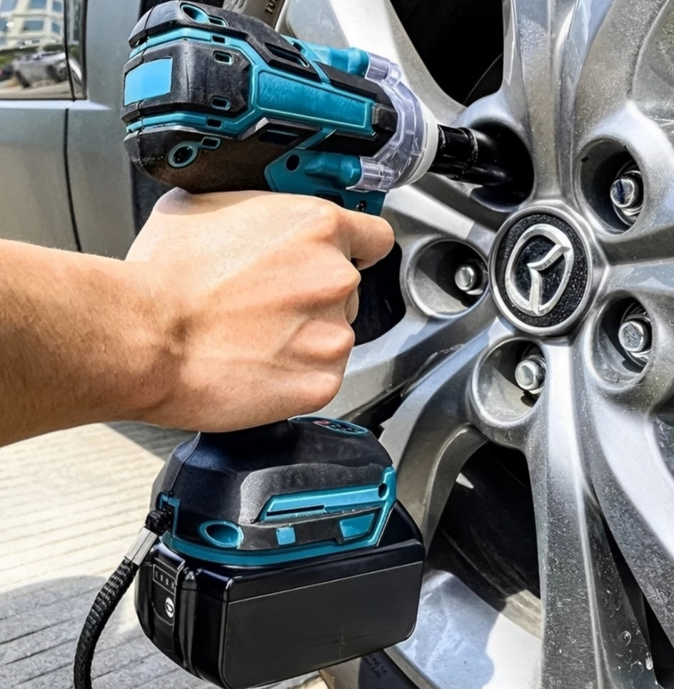 Llave de Impacto Inalámbrica + 2 Baterías 128V + Accesorios