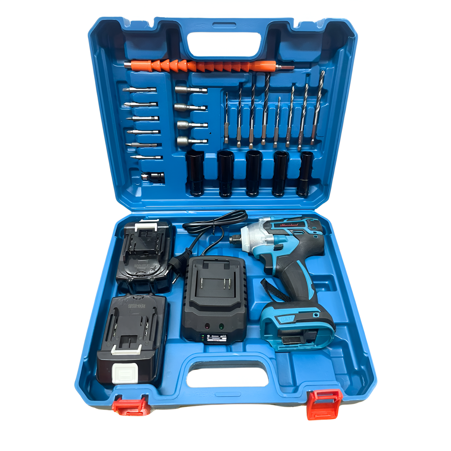 Llave de Impacto Inalámbrica + 2 Baterías 128V + Accesorios