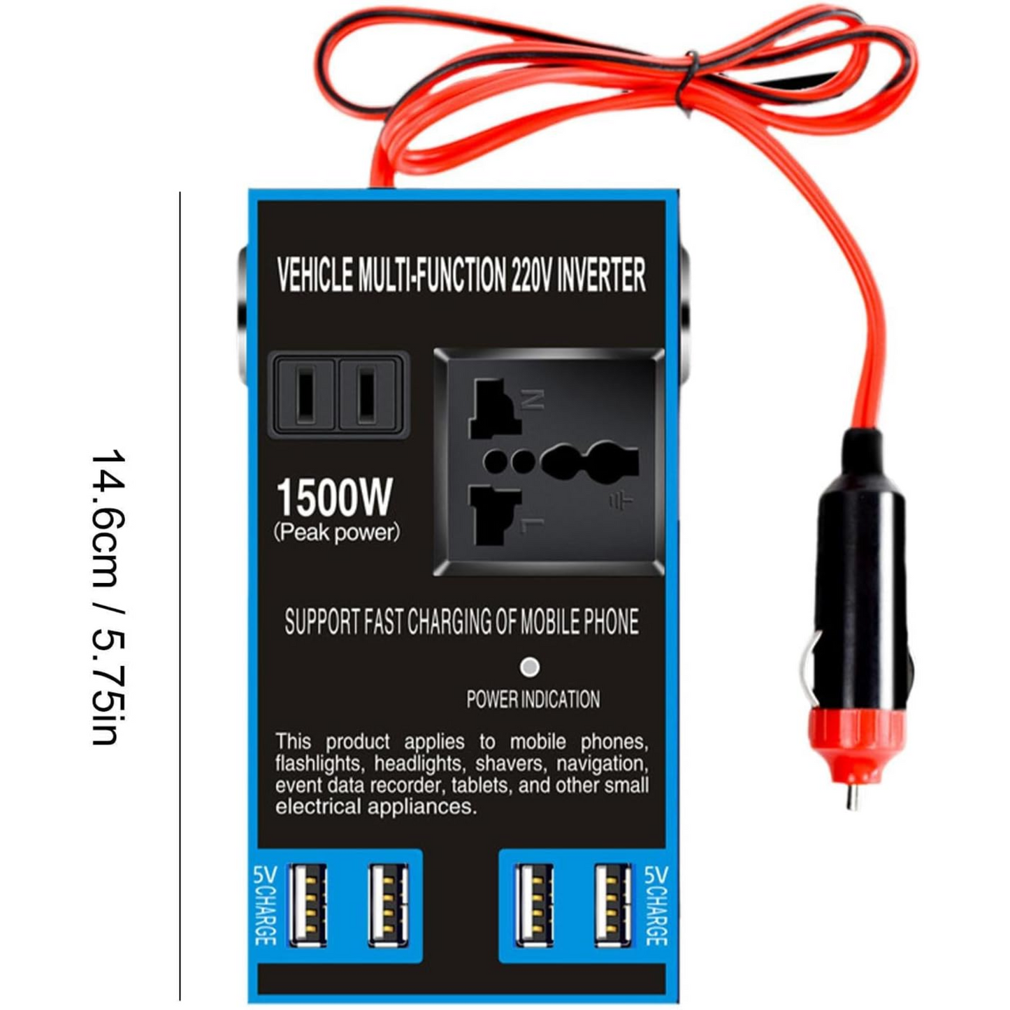 Inversor Voltaje Auto 1500w 12V a 220V
