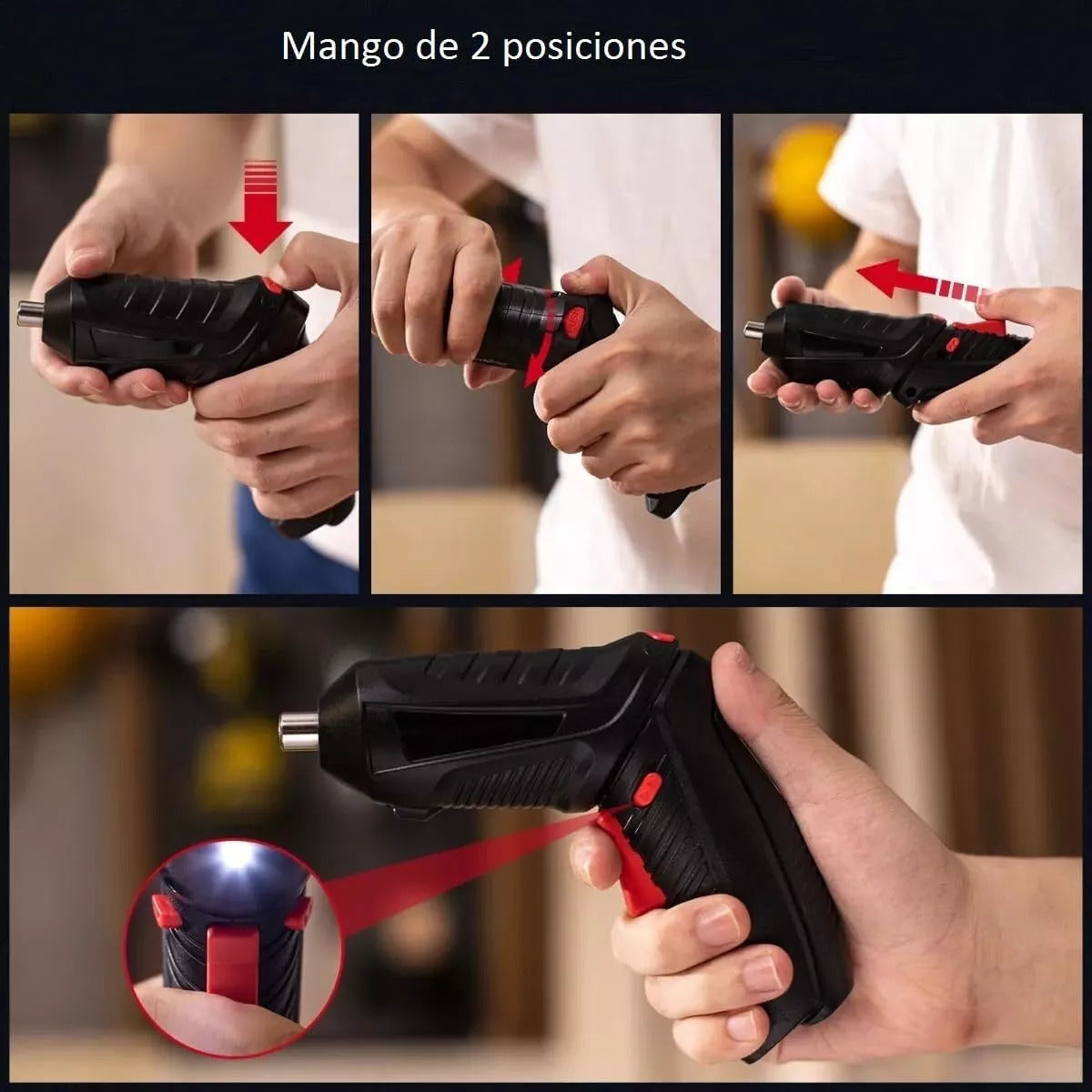 Kit Taladro-Destornillador Inalámbrico + 45 Accesorios