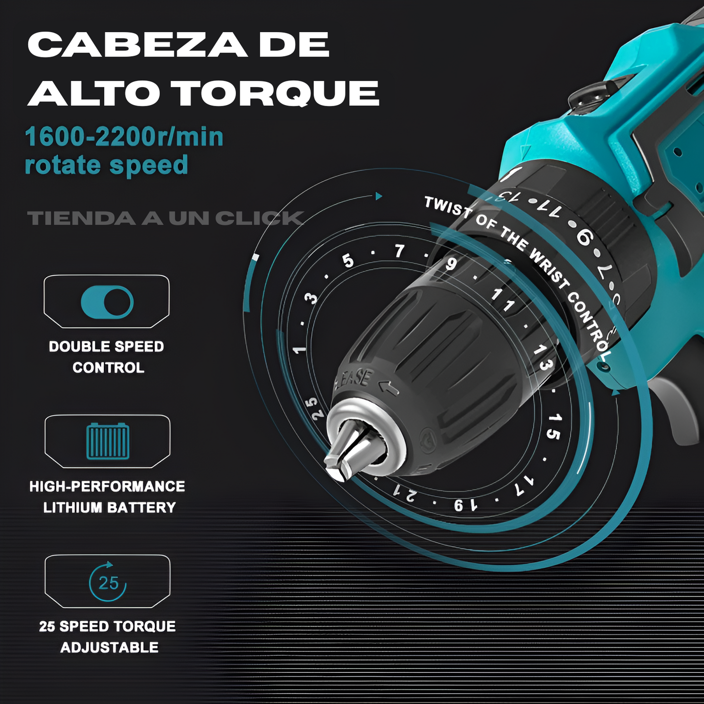 Taladro Inalámbrico TASBEL™ + 2 Baterías Litio 98V + Set Accesorios🎁