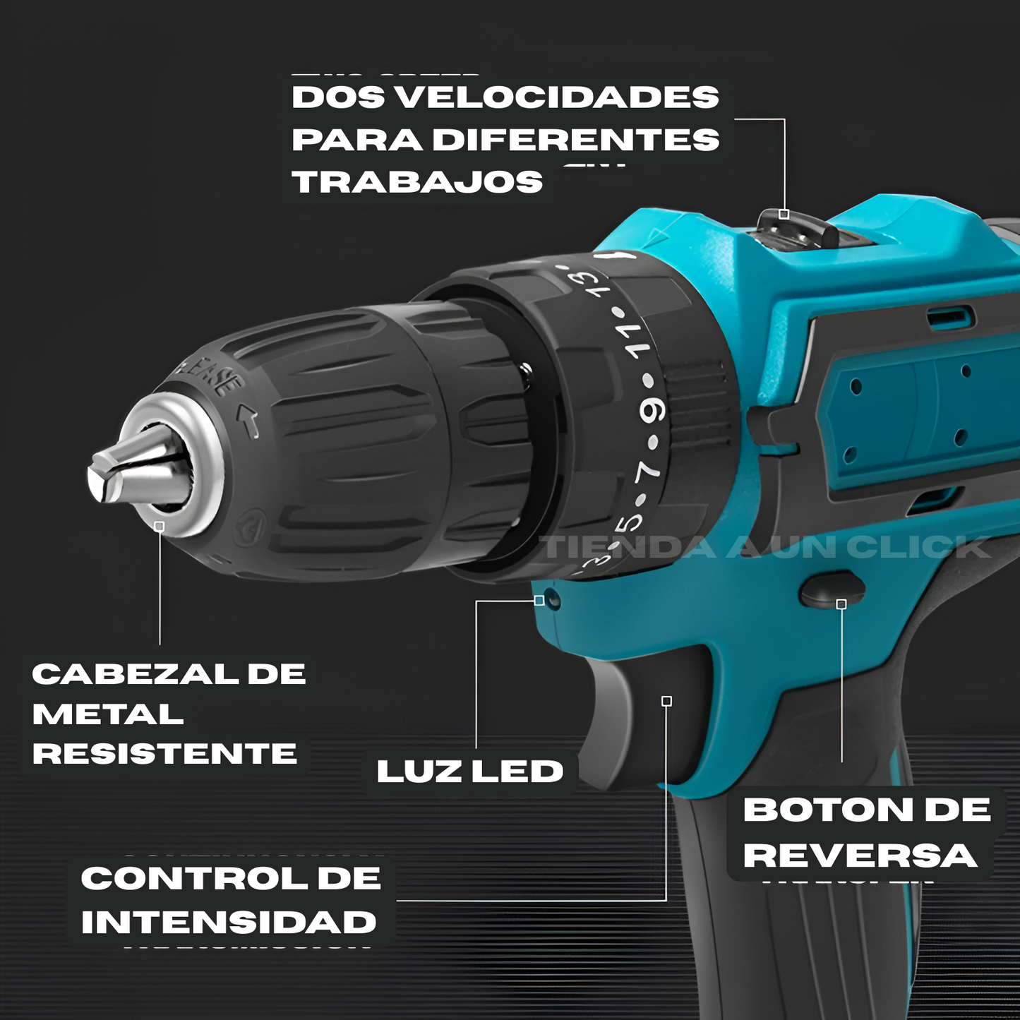 Taladro Inalámbrico TASBEL™ + 2 Baterías Litio 98V + Set Accesorios🎁