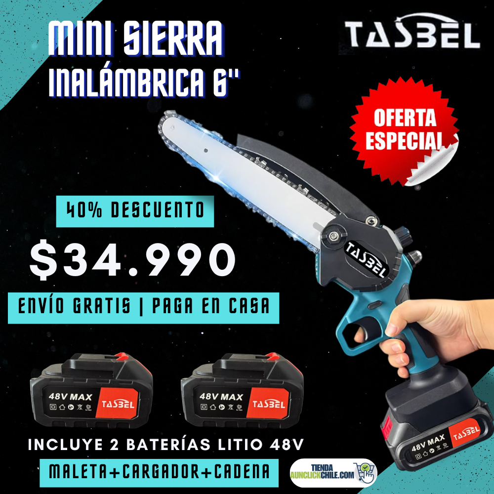Mini Sierra Inalámbrica TASBEL™ + 2 Baterías 48V