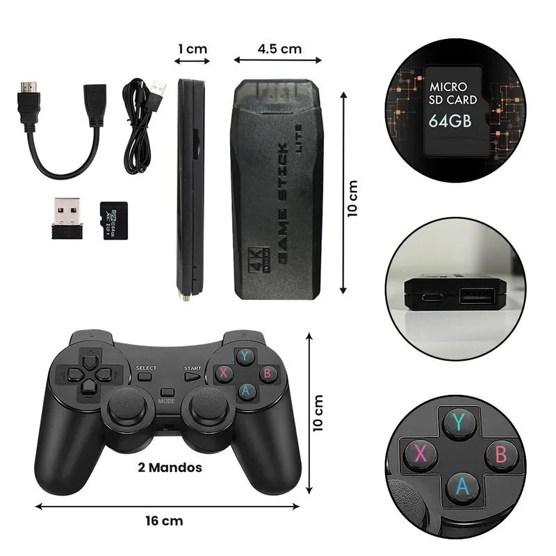 CONSOLA DE JUEGOS GAME STICK 4K 2.4 G