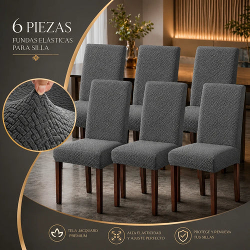 Fundas Elásticas para Sillas de Comedor x 6 unidades
