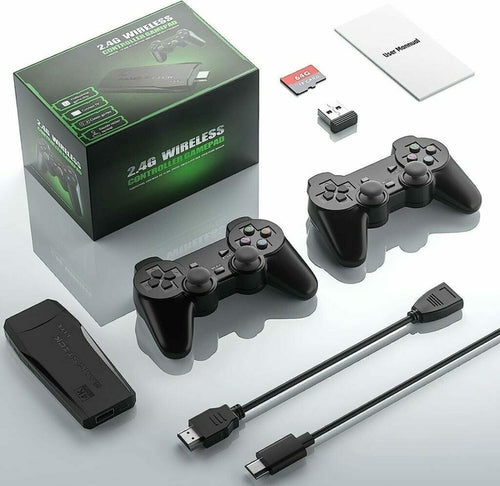 Consola Game Stick 4K 2.4G + 2 Controles Inalámbricos