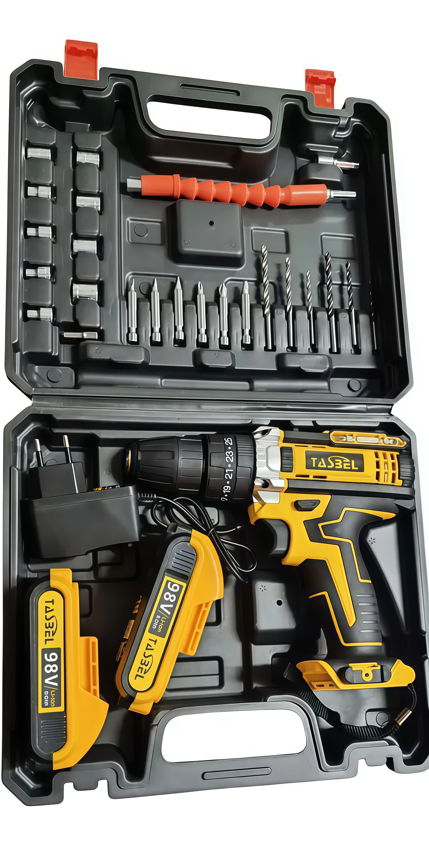 Taladro Inalámbrico TASBEL™ + 2 Baterías Litio + 25 Accesorios
