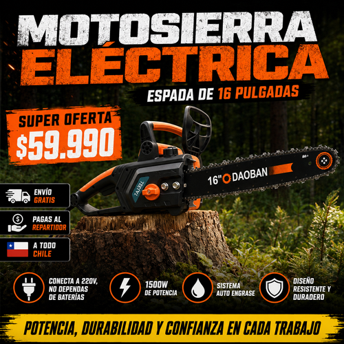 ⚡Motosierra Eléctrica 16" 1800W / 220V