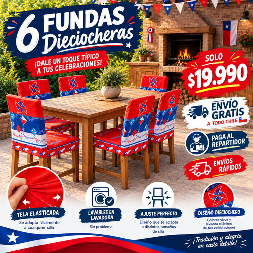 Pack 6 Fundas de Silla Fiestas Patrias