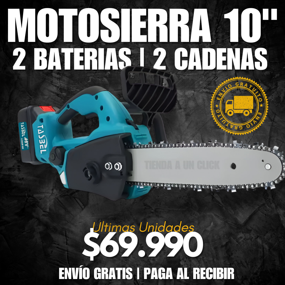 Motosierra Inalámbrica 10" TASBEL™+ 2 Baterías de 48V + 2 Cadenas