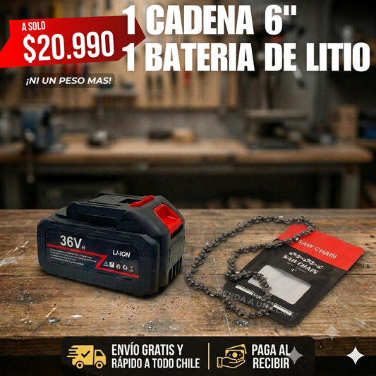 CADENA SIERRA 6" + BATERÍA LITIO 36V