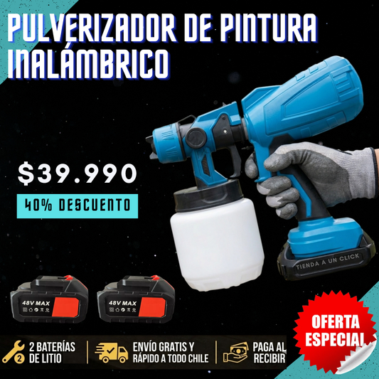 OFERTA Pulverizador de Pintura Inalámbrico  + 2 Baterías Litio 48V🎁