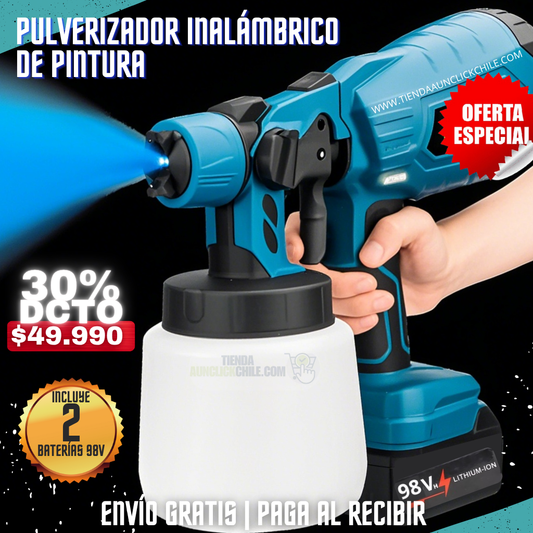 Pulverizador de Pintura Inalámbrico + 2 Baterías Litio 98V🎁