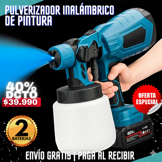 OFERTA Pulverizador de Pintura Inalámbrico  + 2 Baterías Litio 48V🎁