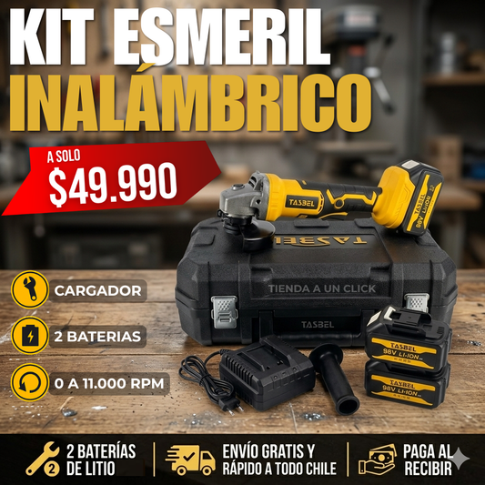Esmeril Inalámbrico TASBEL™ + 2 Baterias de Litio