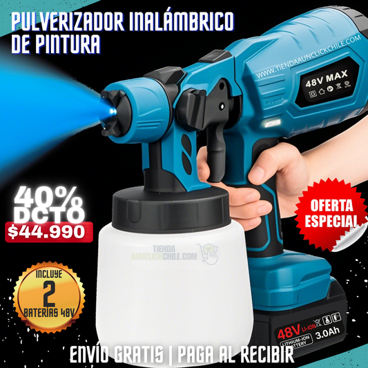 Pulverizador de Pintura Inalámbrico 48V + 2 Baterías Litio 48V🎁