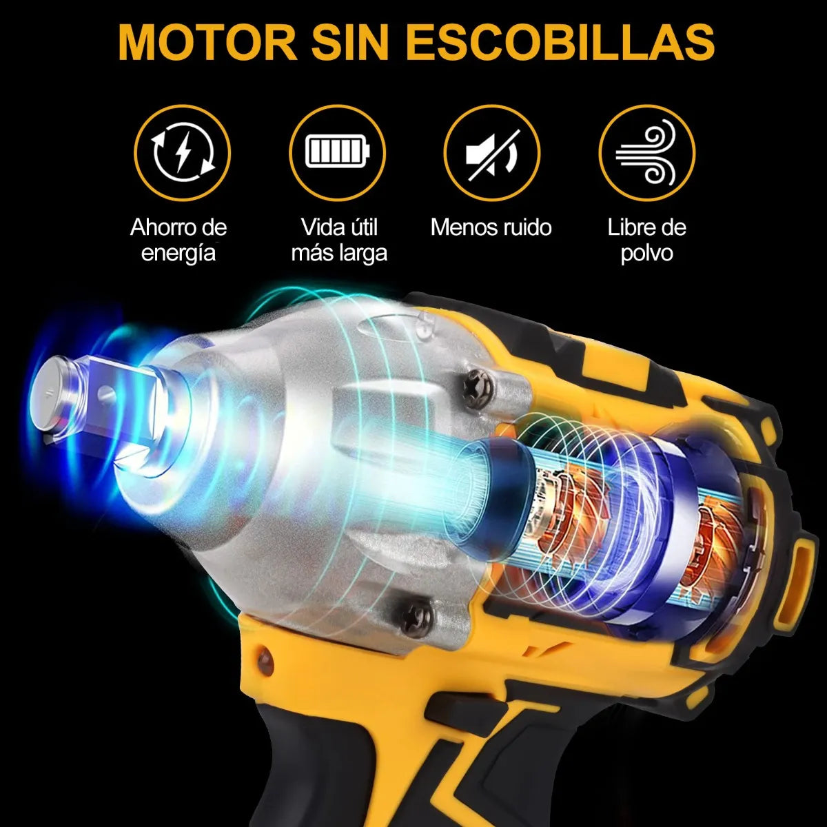 Llave de Impacto + 2 Bateria de 48V + Accesorios🎁