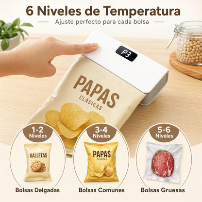 Mini Sellador Magnético con Cortador - 5 Niveles USB