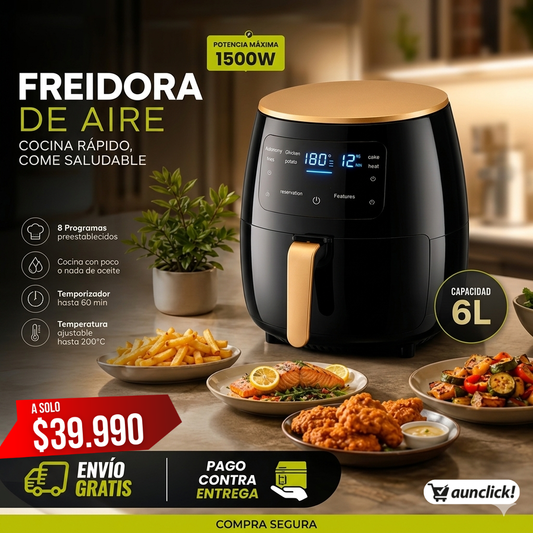 Freidora De Aire 6 Litros - Tecnología Alemana - 8 Funciones