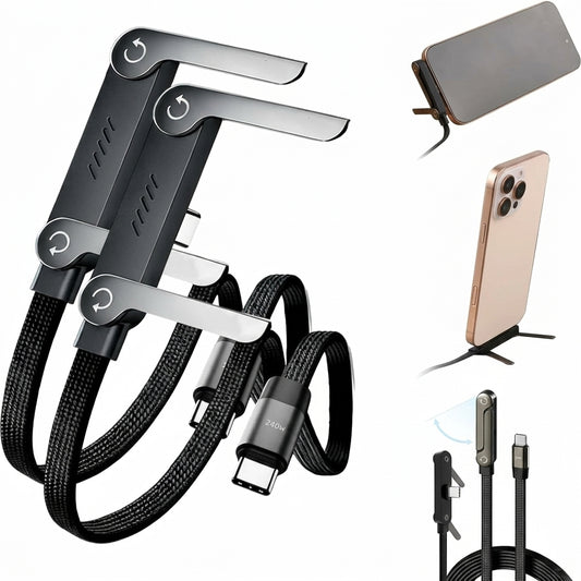 2 x Cable con Soporte tipo C - Carga Rápida 240W