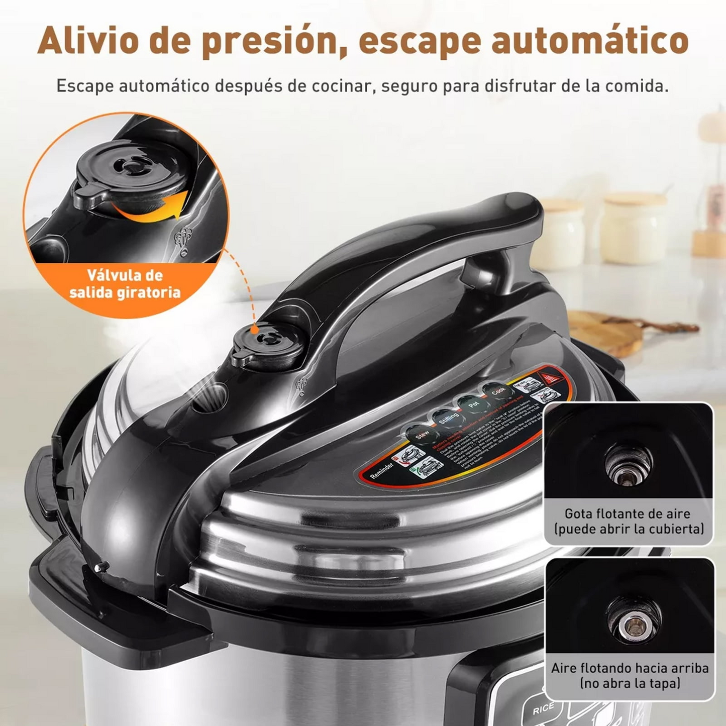 Olla a Presión Eléctrica Digital Multifuncional 6L