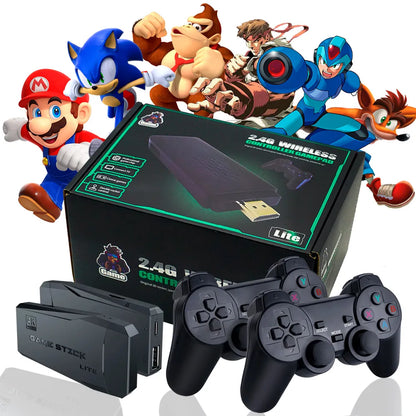 Consola Game Stick 4K 2.4G + 2 Controles Inalámbricos