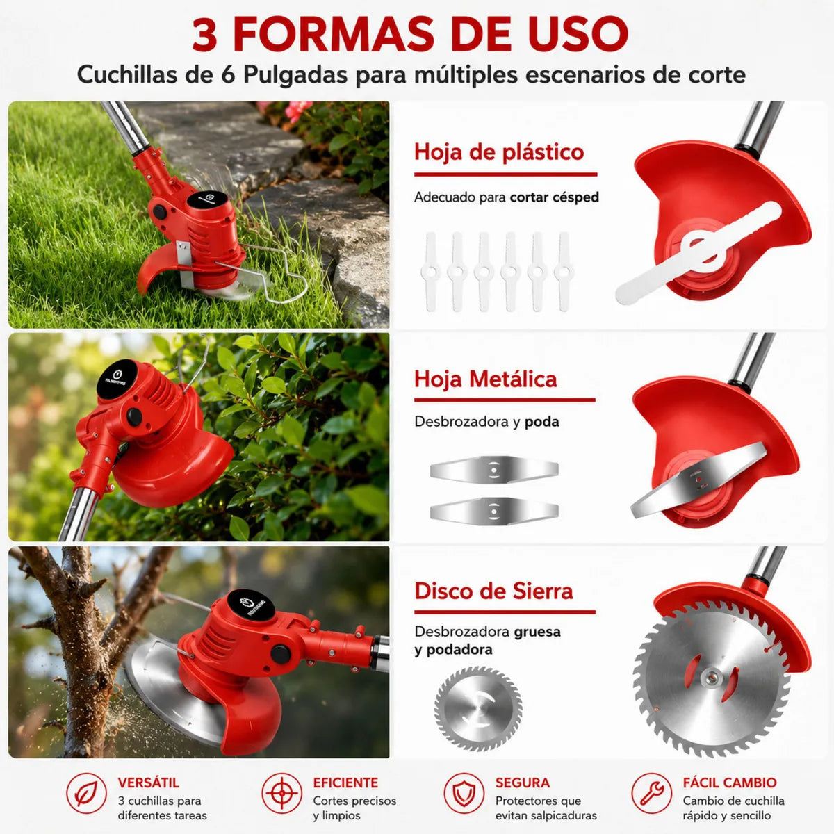 Cortadora de Césped Inalámbrica +  2 Batería Litio Recargables🎁