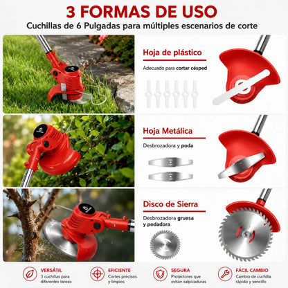 Cortadora de Césped Inalámbrica +  2 Batería Litio Recargables🎁